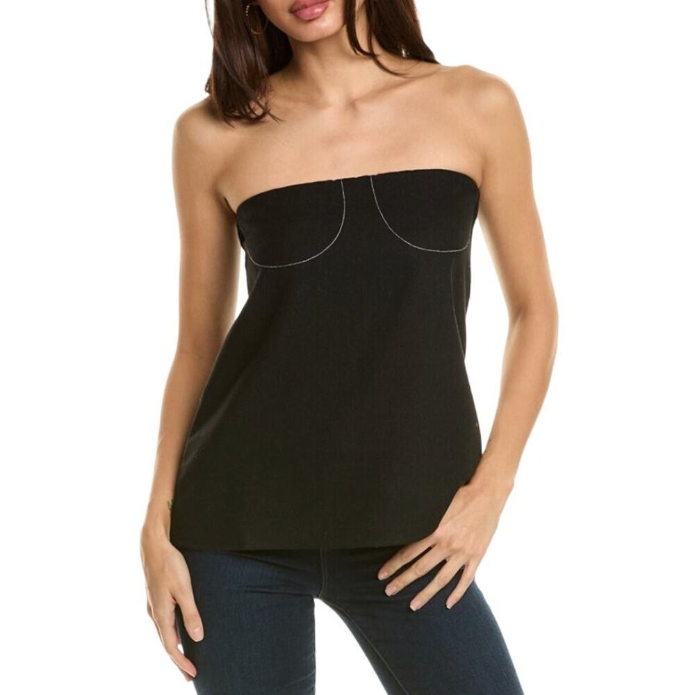 WeWoreWhat Strapless A-line Wool Blend Tube Top In Black Size 12 Minimalist